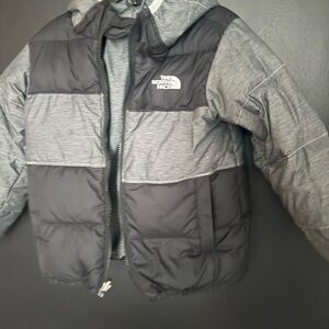 The North Face Kids' Black and Gray Reversible Puffer Coat